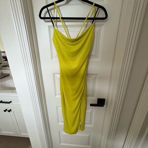 Bright yellow midi dress NWT - size S